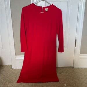 J Crew Red Long sleeve Dress size 0
